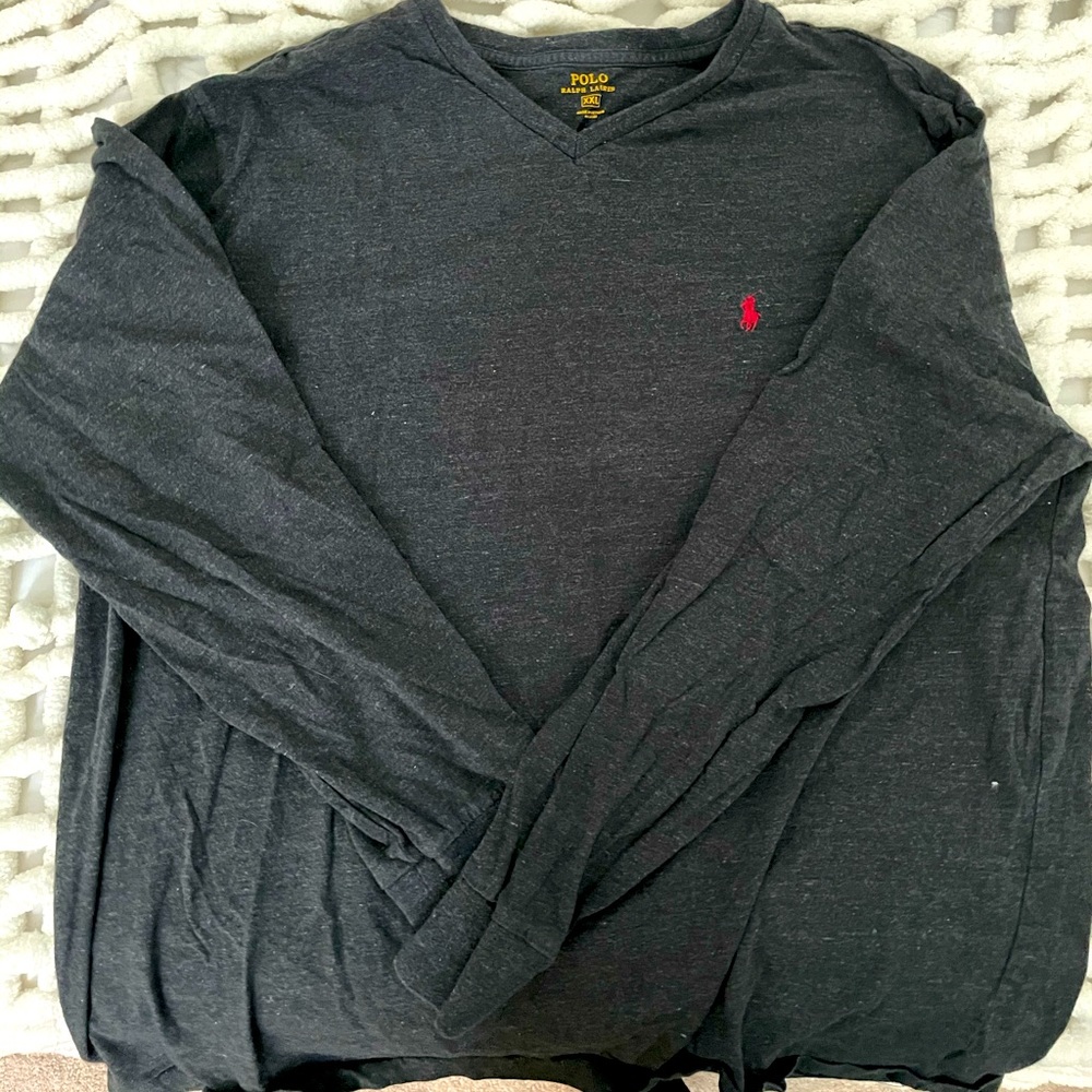 Dark gray Polo long sleeve T shirt
